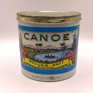 Canoe Tobacco Tin Vintage Mellem Snit Danish Shag Tobacco Blue Can HTF